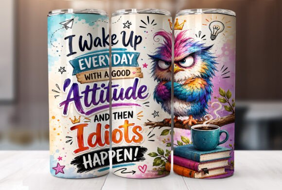 Download Funny Sarcastic Owl Coffee Tumbler Wrap - Funny Collection