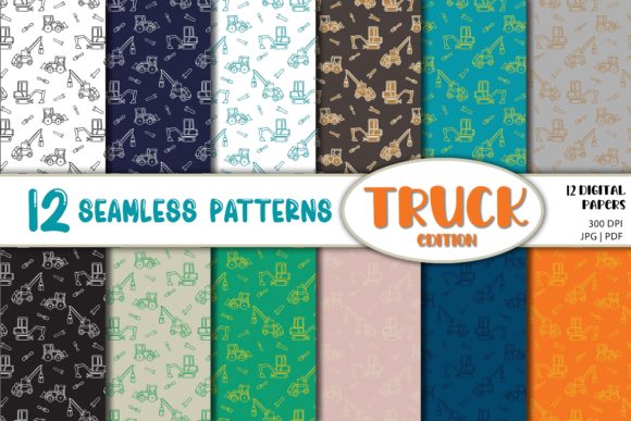 Download Seamless Patterns for Kids Truck Digital - Premium Resources
