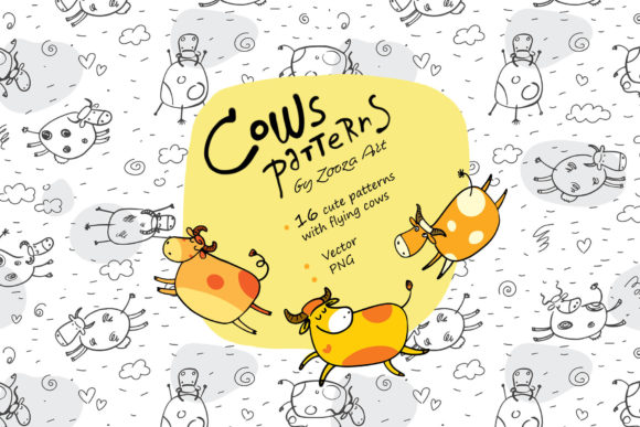 Download Cows Patterns and Illustrations - Premium Bundle