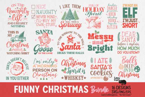 Download Funny Sarcastic Christmas SVG PNG Bundle - Funny Collection