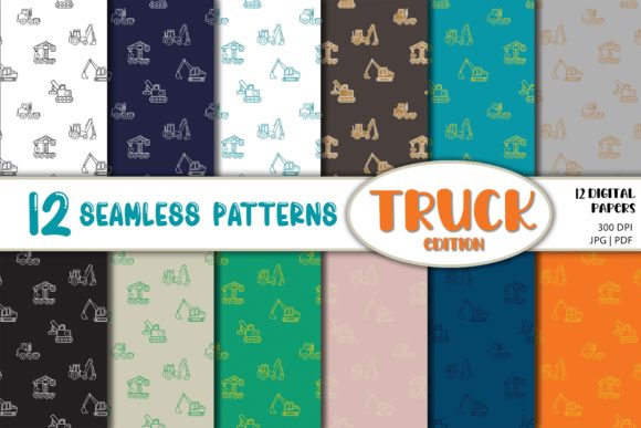 Download Seamless Patterns for Kids Truck Digital - Premium Resources