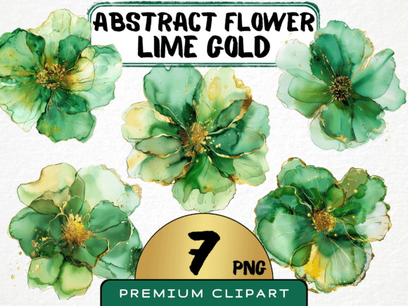 Download Abstract Green Gold Flower Clipart - Abstract Collection