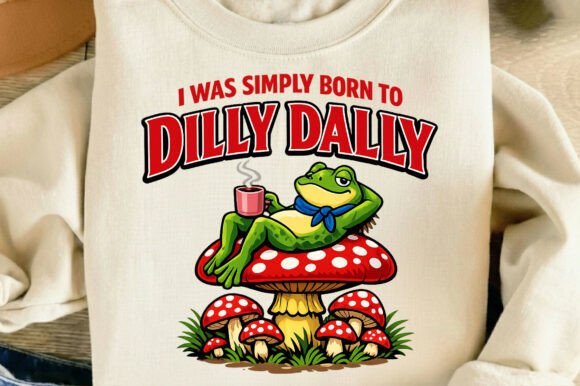 Download Funny Frog on Mushroom Dilly Dally Coffe - Funny Collection
