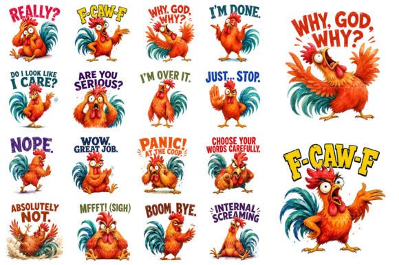 Download Funny F-Caw-F Chicken Sublimation PNG - Funny Collection