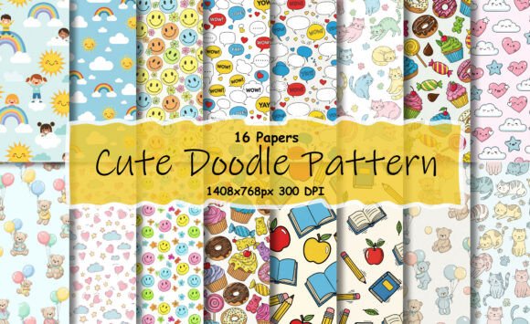 Download Cute Doodle Seamless Patterns for Kids - Premium Resources
