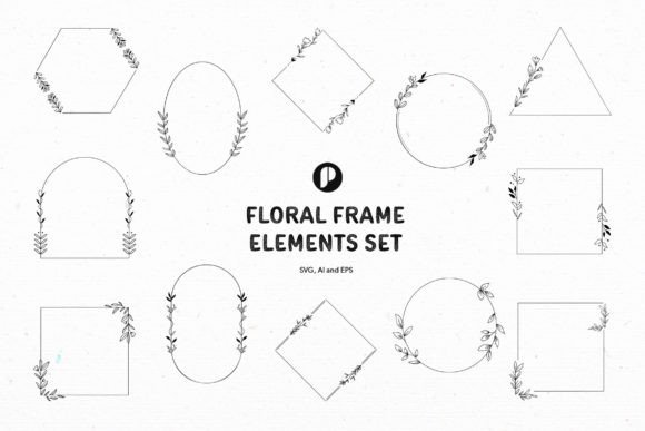 Download Simple Floral Frame Elements Set - Element Collection